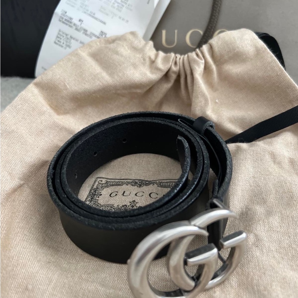 Gucci GG Marmont Mens black leather belt ๐ฏ Authentic - Picture 7 of 9